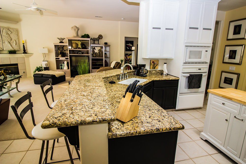 Granite Counter with Bar Stools — Casper, WY — Absolute Granite LLC