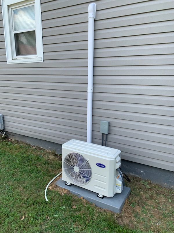 An HVAC Unit And A House — Emporia, VA — Sunrise Heating & Air Conditioning
