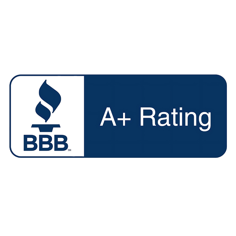 The bbb logo has a a+ rating on it.