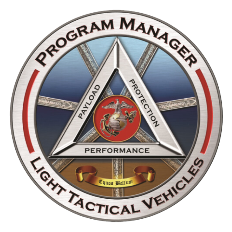 A logo for a program manager for light tactical vehicles