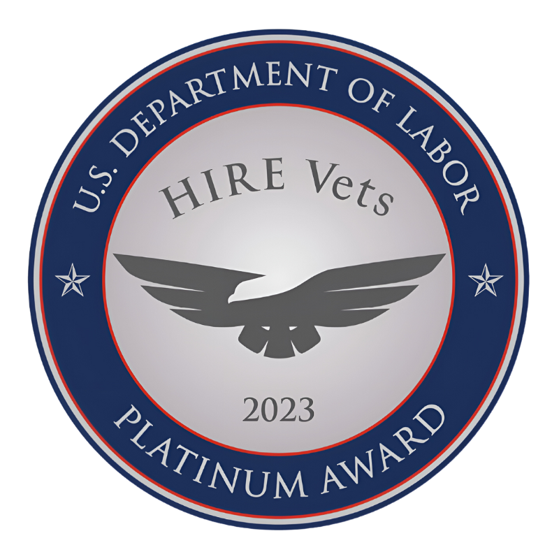 A u.s. department of labor hire vets platinum award