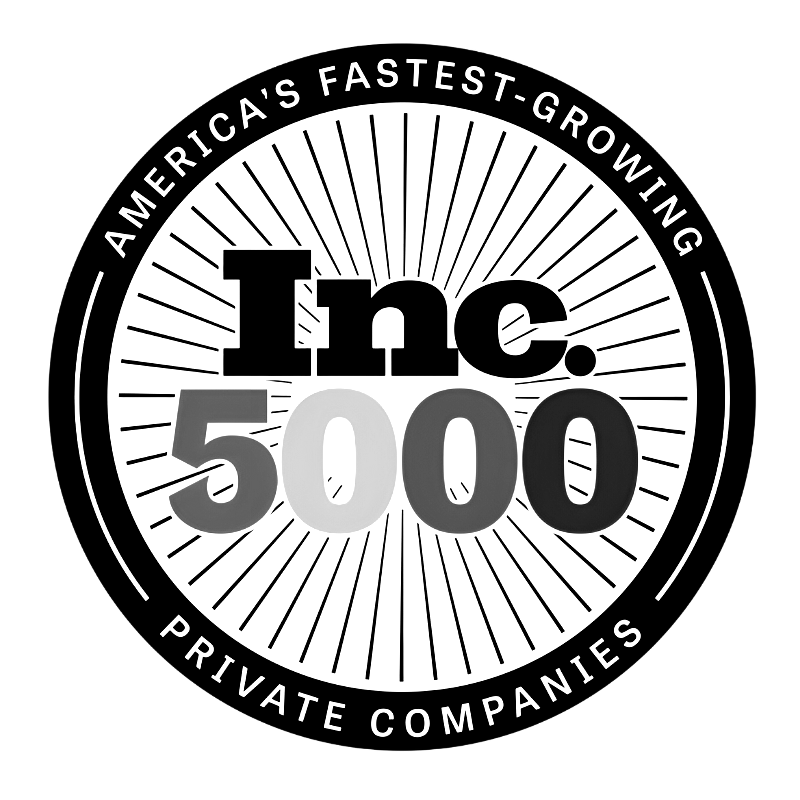 A black and white logo for america 's fastest growing private companies