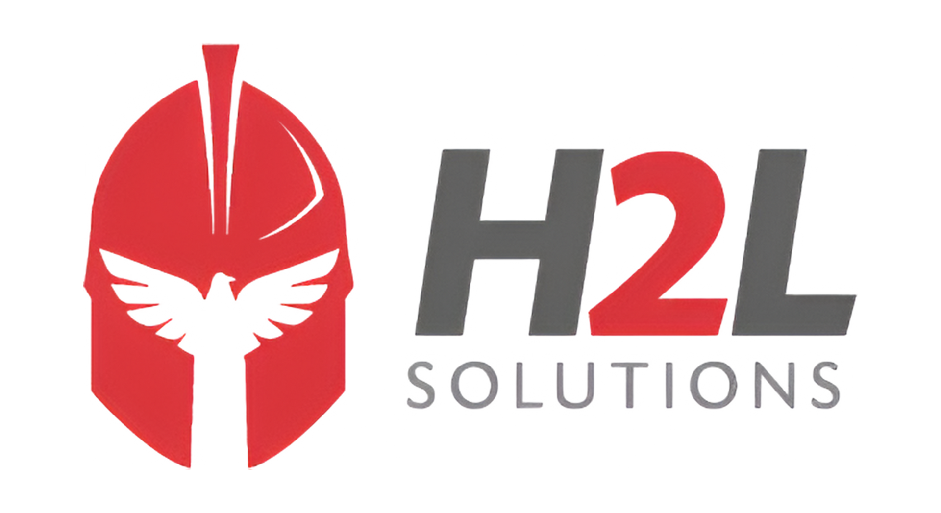 The logo for h2l solutions is a red helmet with a bird on it.