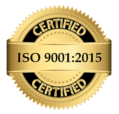 A seal that says certified iso 9001 on it