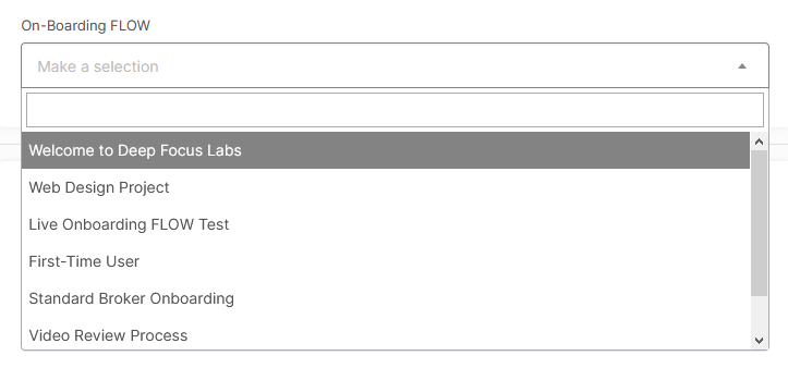 A screenshot of a website that says on boarding flow