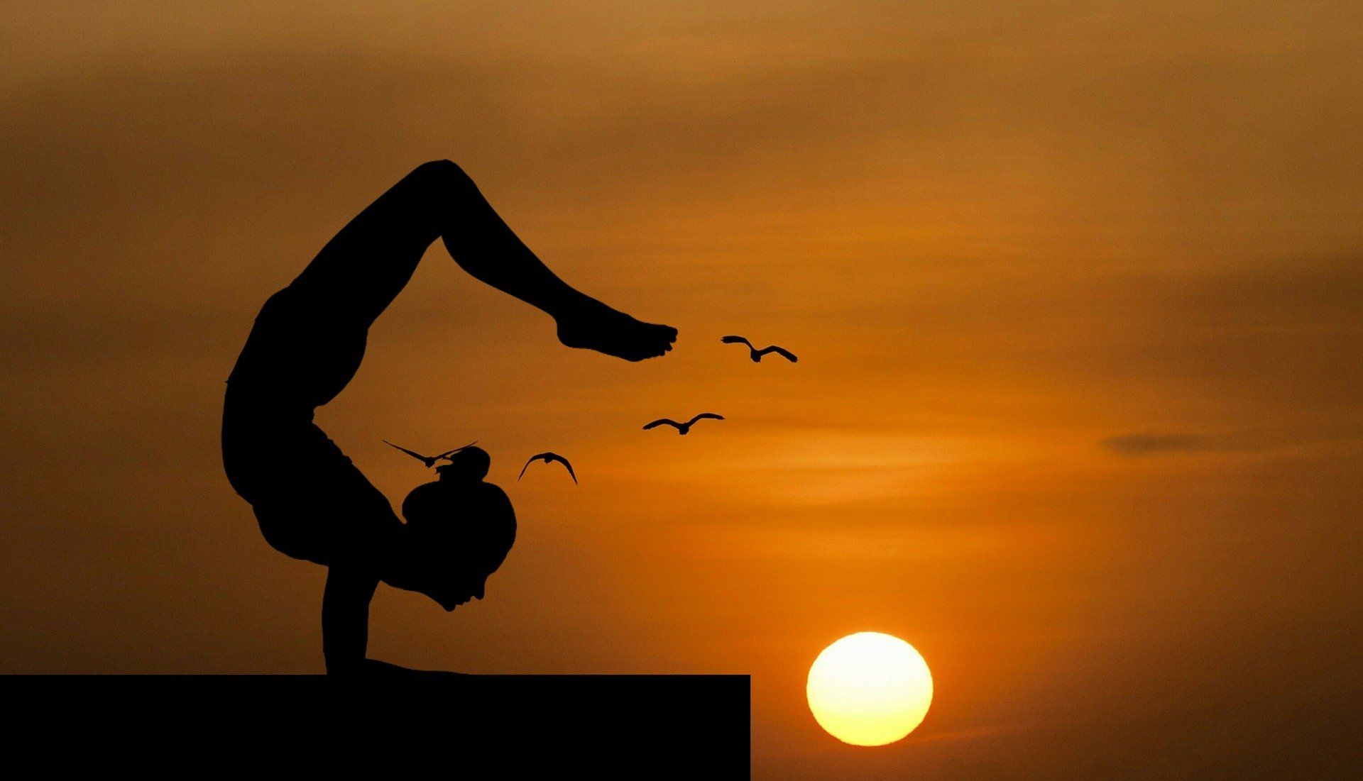 Sport, Yoga, Sonnenuntergang, Romantik