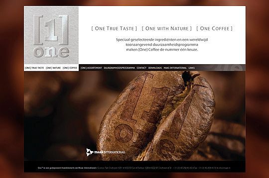 A close up of a coffee bean on a website.