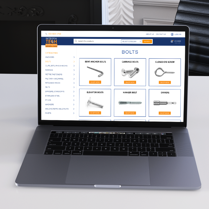 A laptop is open to a website called bolts