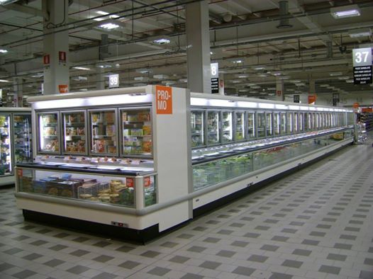 Frigoriferi per grandi supermercati e aree di alimentazione