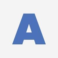 A blue letter a with a triangle in the middle on a white background.