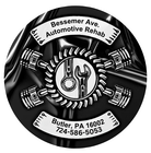 A black and white logo for bessemer ave. automotive rehab