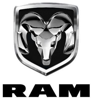 A RAM logo with a RAM head on it