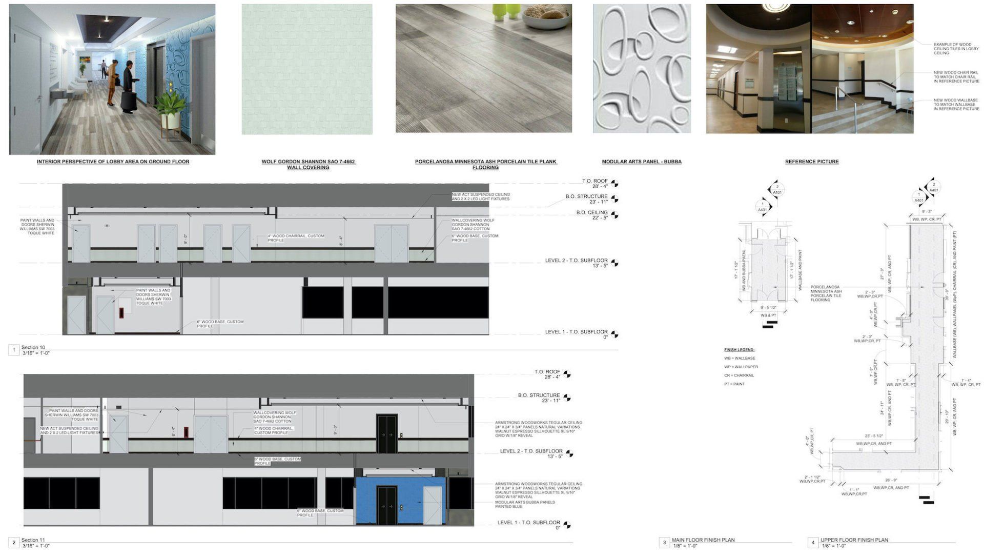 a collage of pictures and drawings of a building