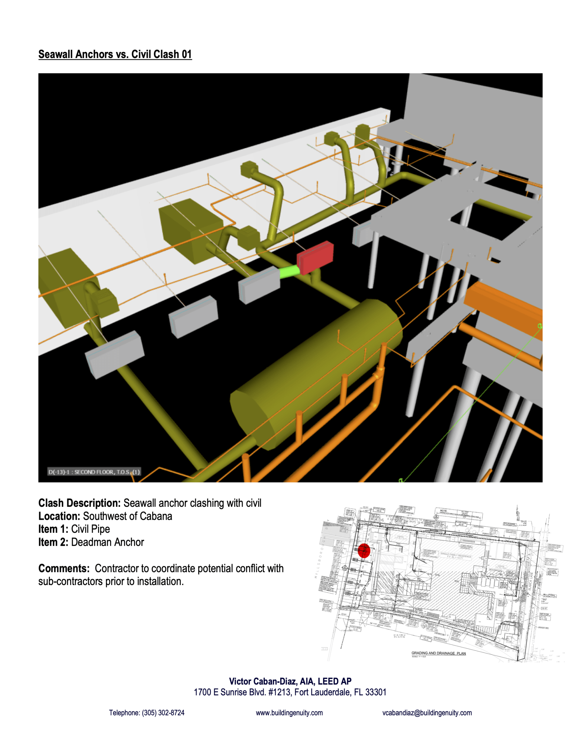 a 3d model of a building with a large yellow tank in the middle .