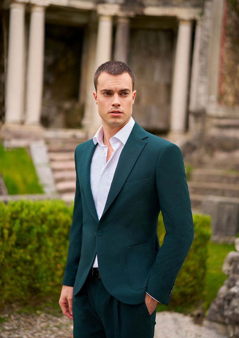 abito cerimonia uomo, color petrolio