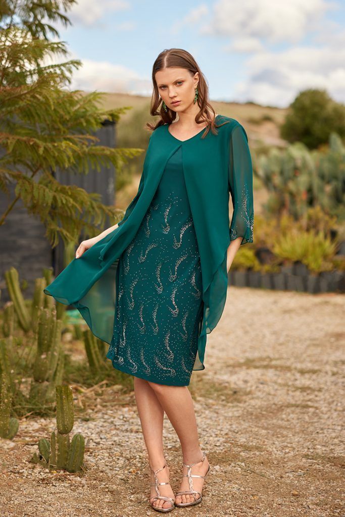 vestito verde con casacca