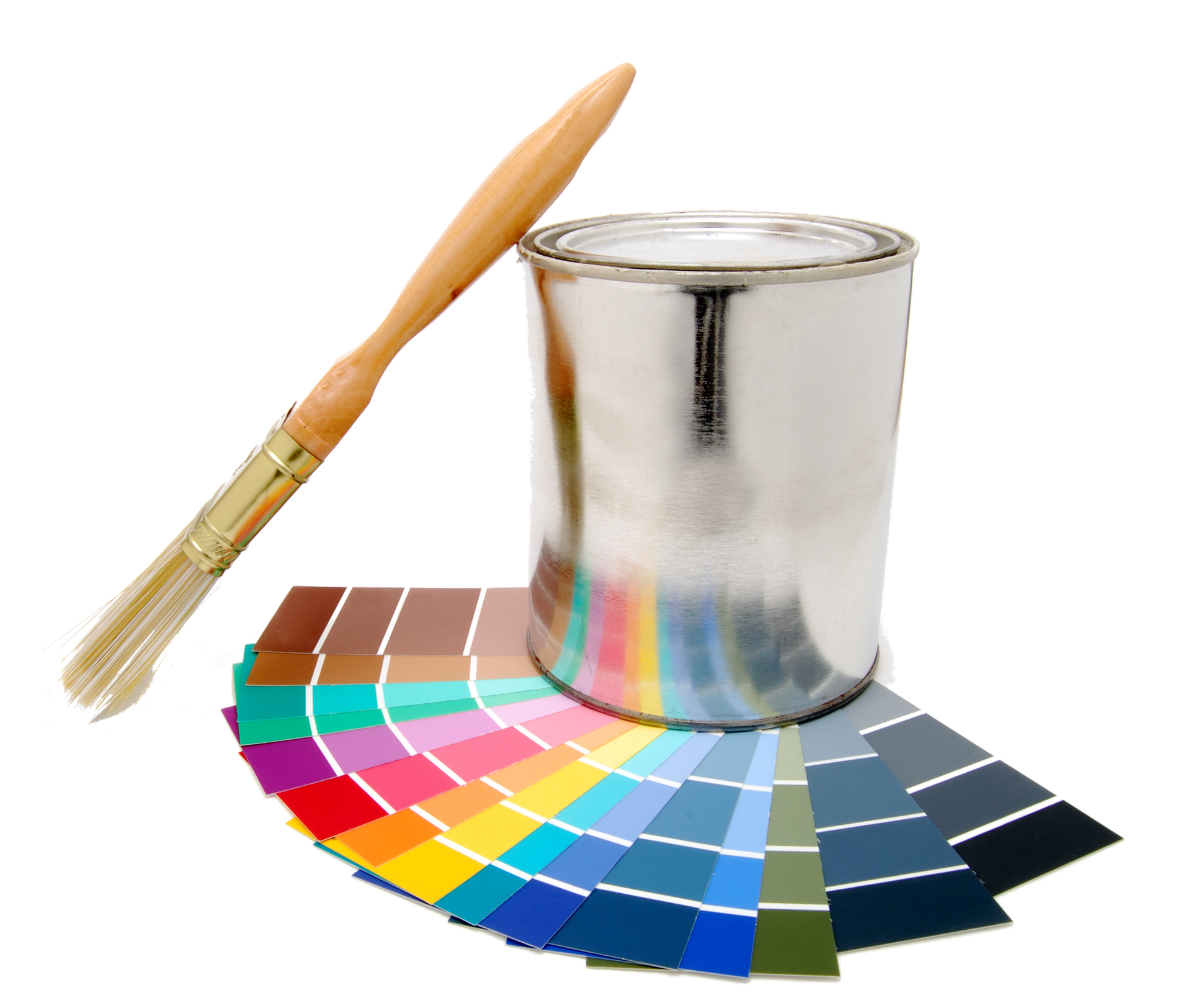 Paint bucket and color samples used for a painting project