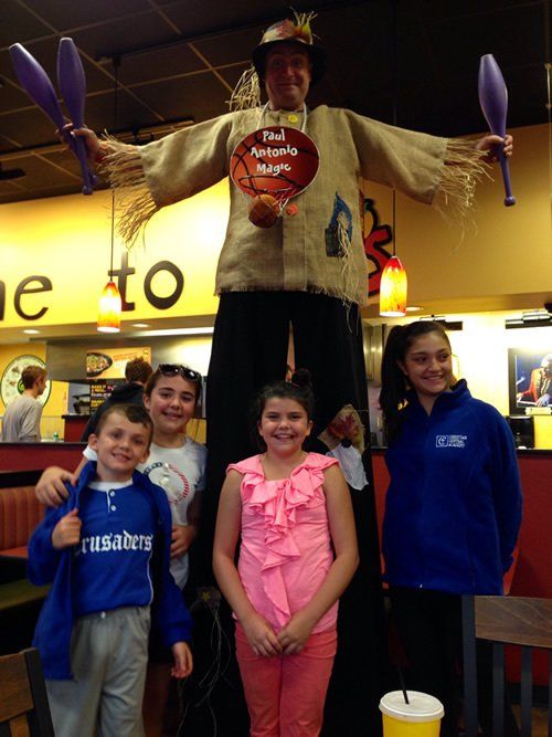 Paul Antonio Magic stilt walking scarecrow