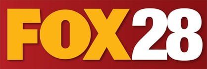 A red and yellow logo for fox 28