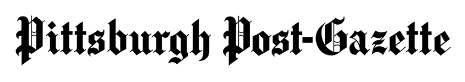 A black and white logo for the pittsburgh post-gazette