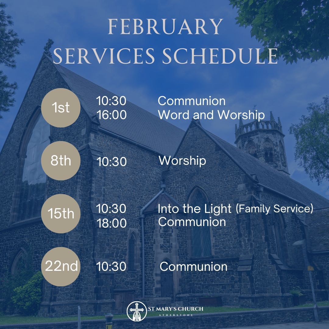 A september schedule with a picture of a church in the background