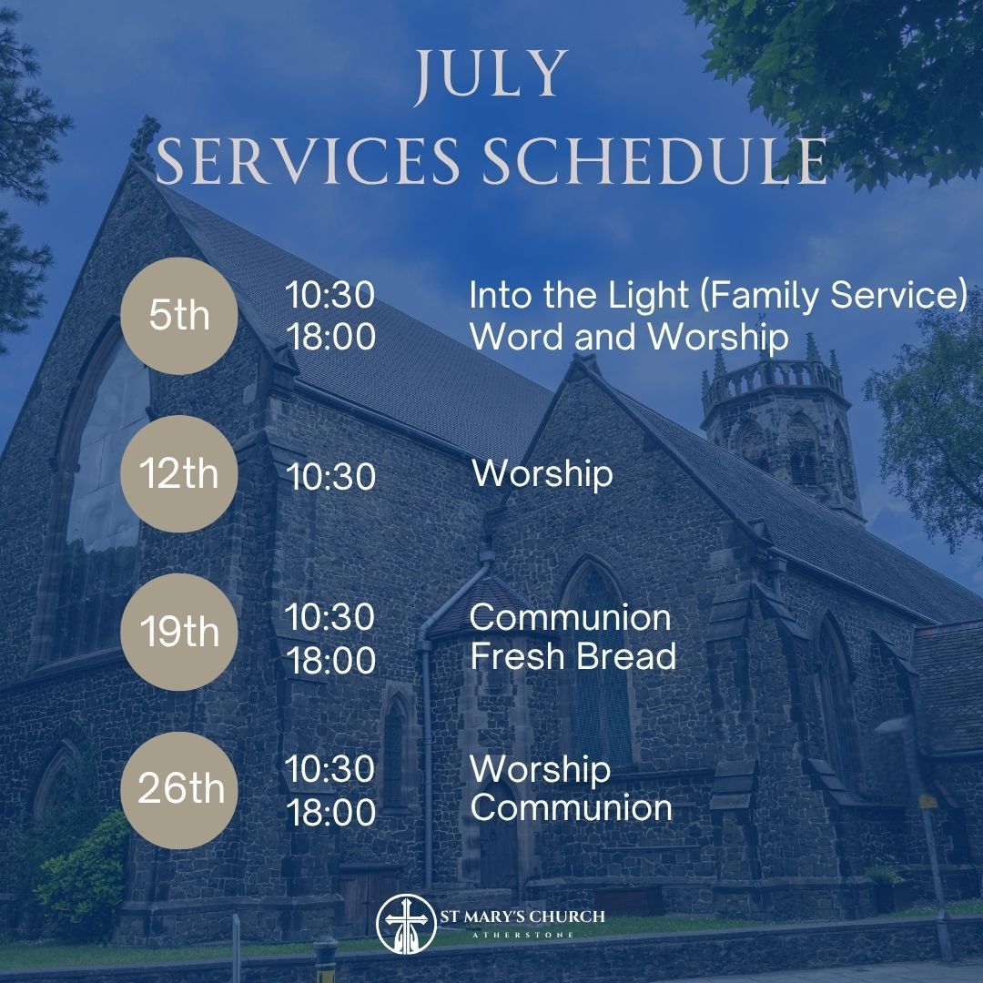 A september schedule with a picture of a church in the background