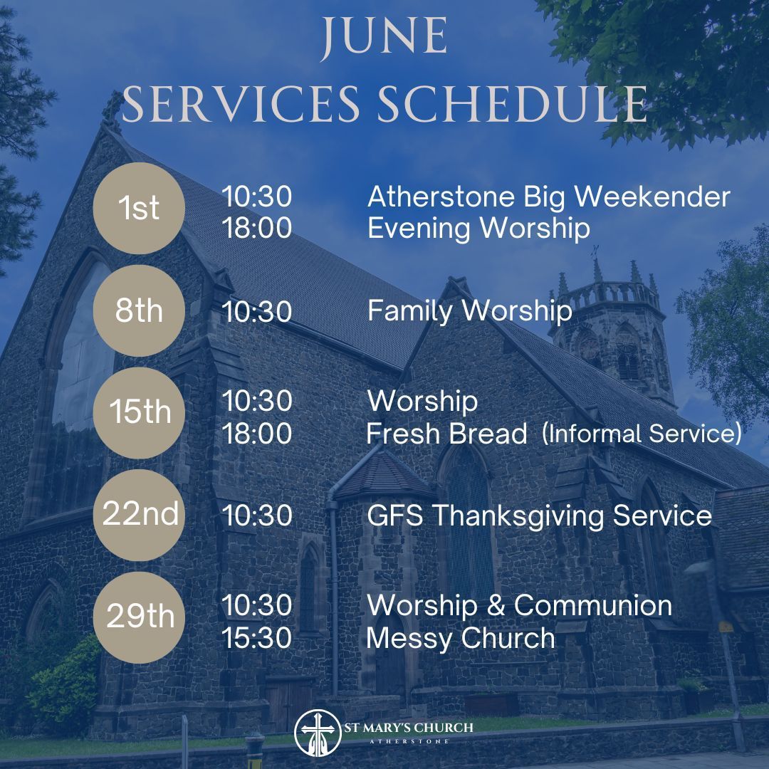 A september schedule with a picture of a church in the background