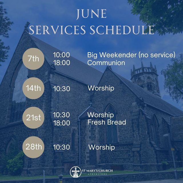 A september schedule with a picture of a church in the background