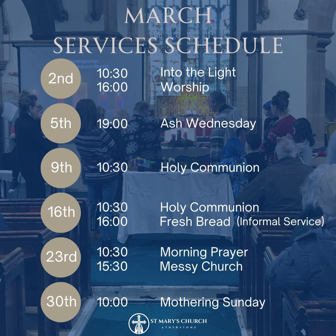 A september schedule with a picture of a church in the background