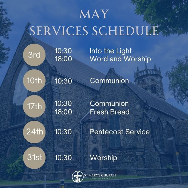 A september schedule with a picture of a church in the background