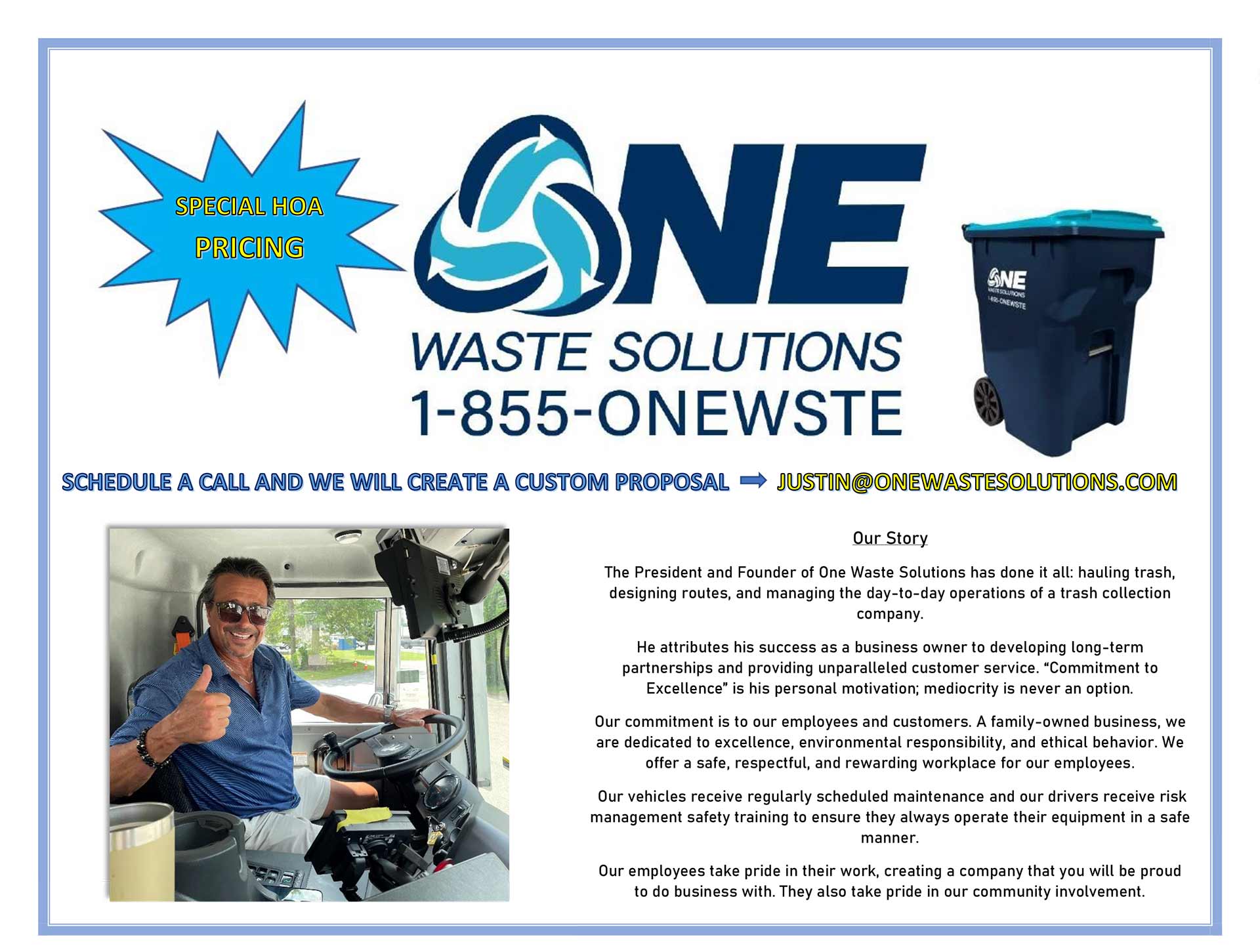 Simple Business Flyer — Murfreesboro, TN — One Waste Solutions