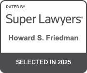The logo for super lawyers howard s. friedman is selected in 2025.