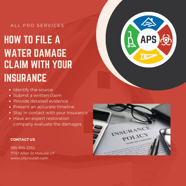 All Pro Services Blog on how to get insurance to cover Salt Lake City water damage claims