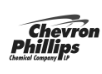 A black and white logo for chevron phillips chemical company.