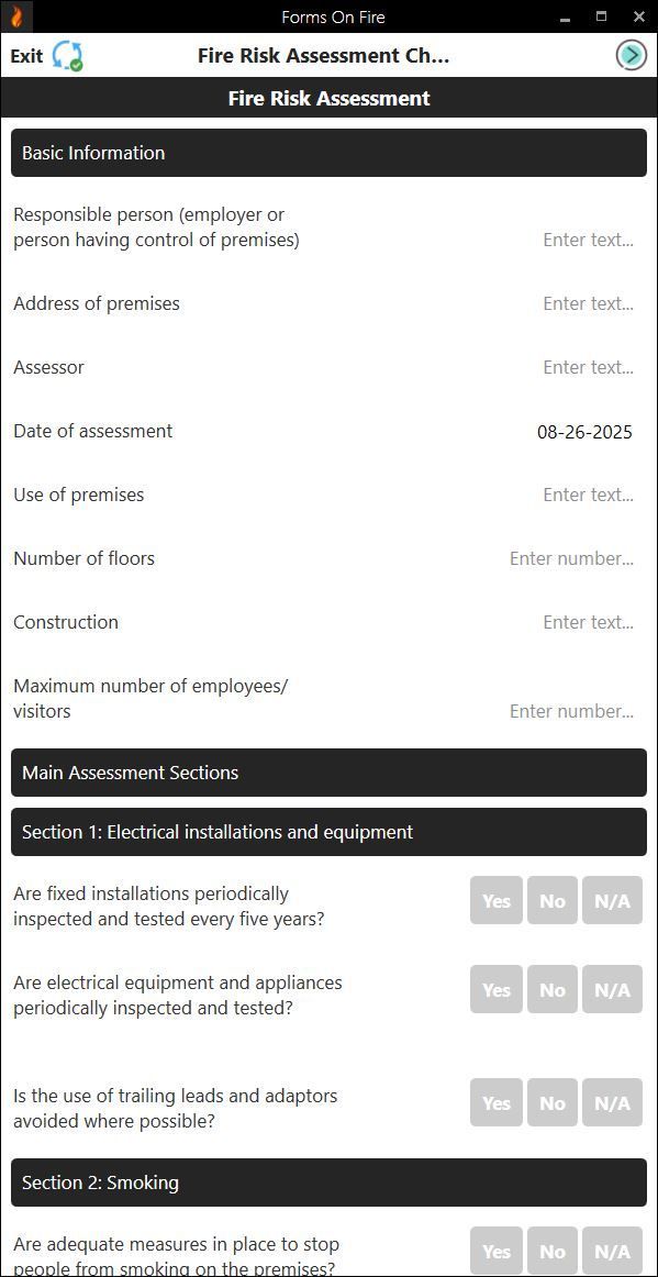 Fire risk assessment template part 1.