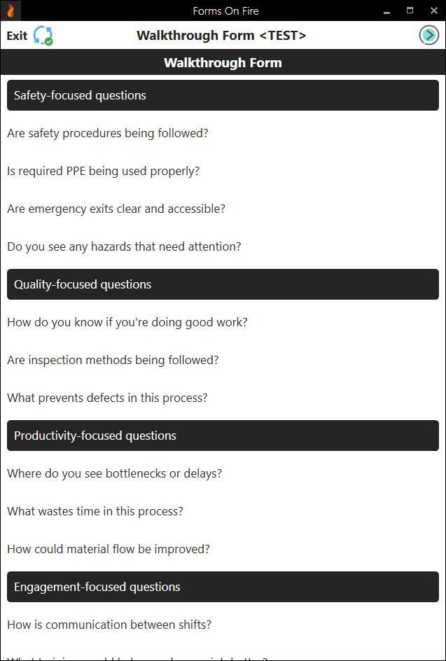 Gemba walk from screen 2.
