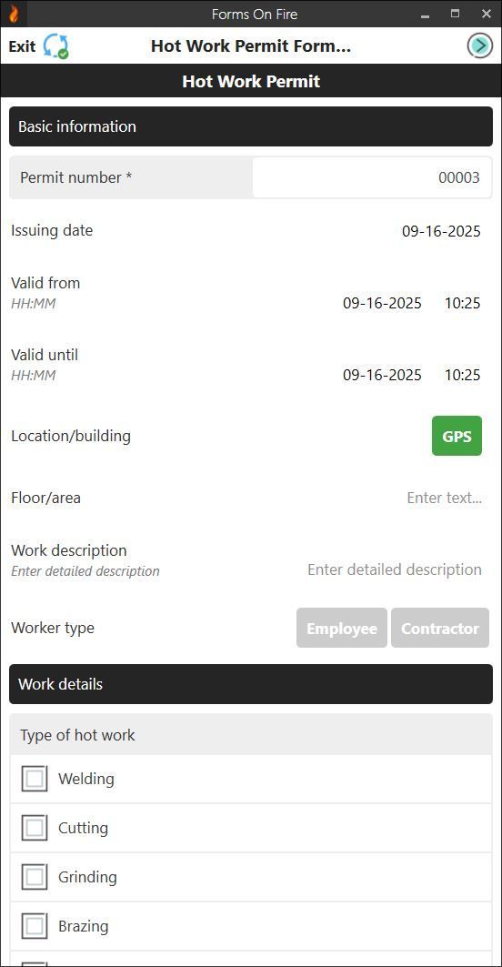How work permit form screen 1.