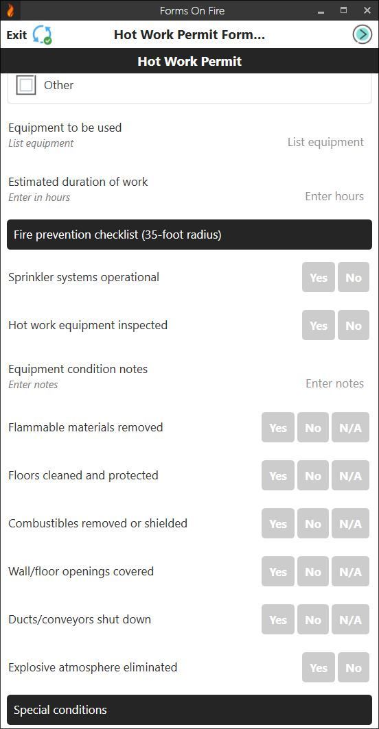 How work permit form screen 2.