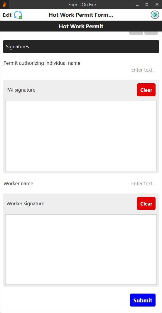 How work permit form screen 4.