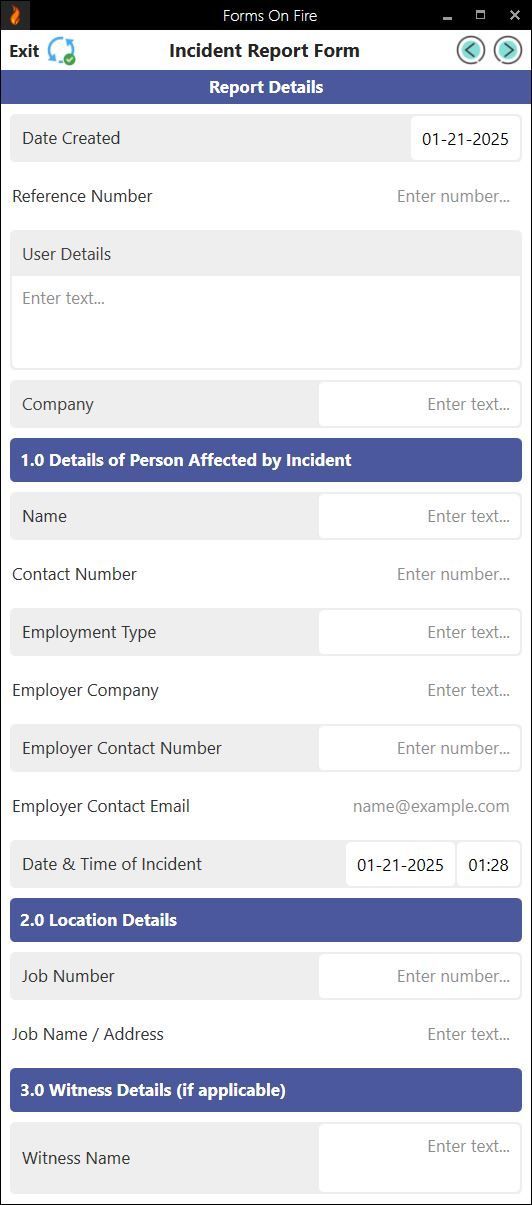 Incident report form template part 1.