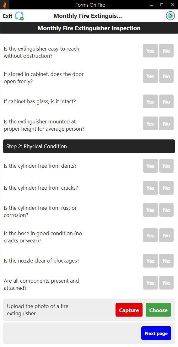Monthly fire extinguisher inspection checklist part 2.