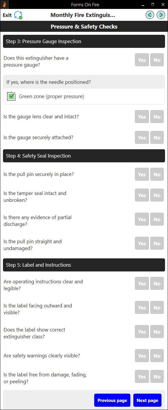 Monthly fire extinguisher inspection checklist part 3.