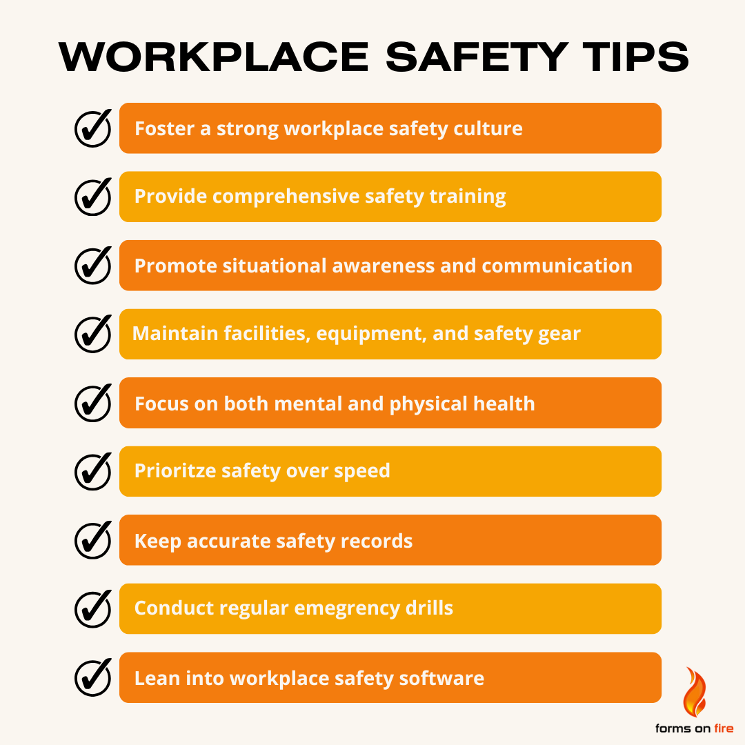 Workplace safety tips graphic