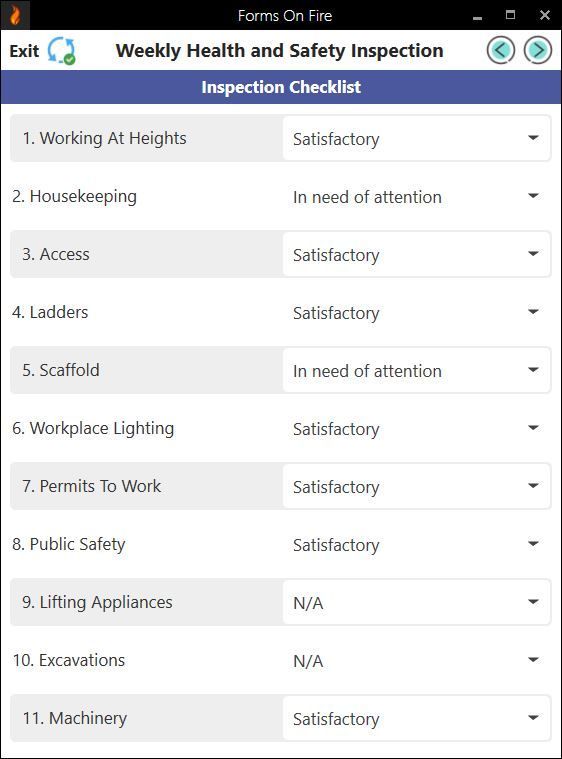 Weekly health and safety checklist part 2.