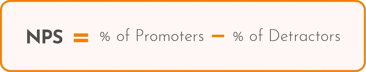 Net Promoter Score calculation formula.