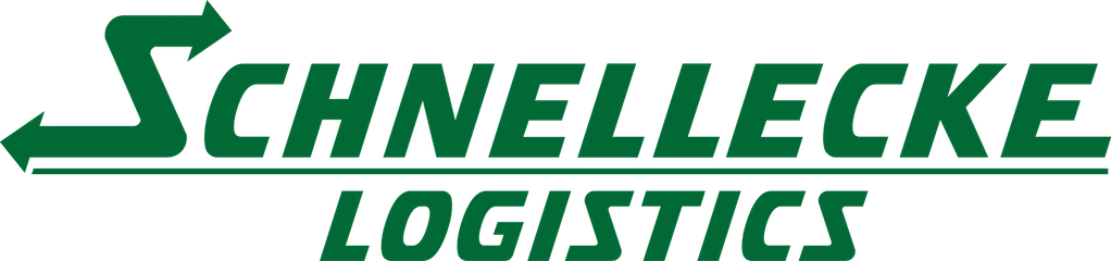 A green and white logo for schnellecke logistics