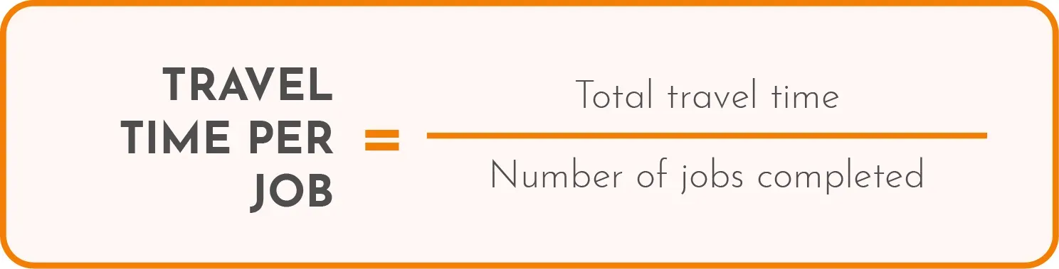 Travel Time Per Job calculation formula.