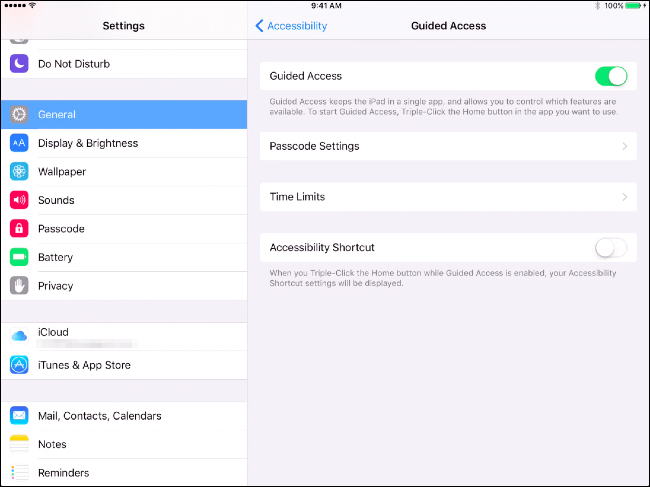 ipad setting