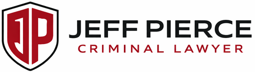 Logo for Jeff Pierce, Criminal Lawyer, with red 