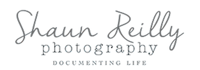 Shaun Reilly Photography logo in gray script with "documenting life" below.